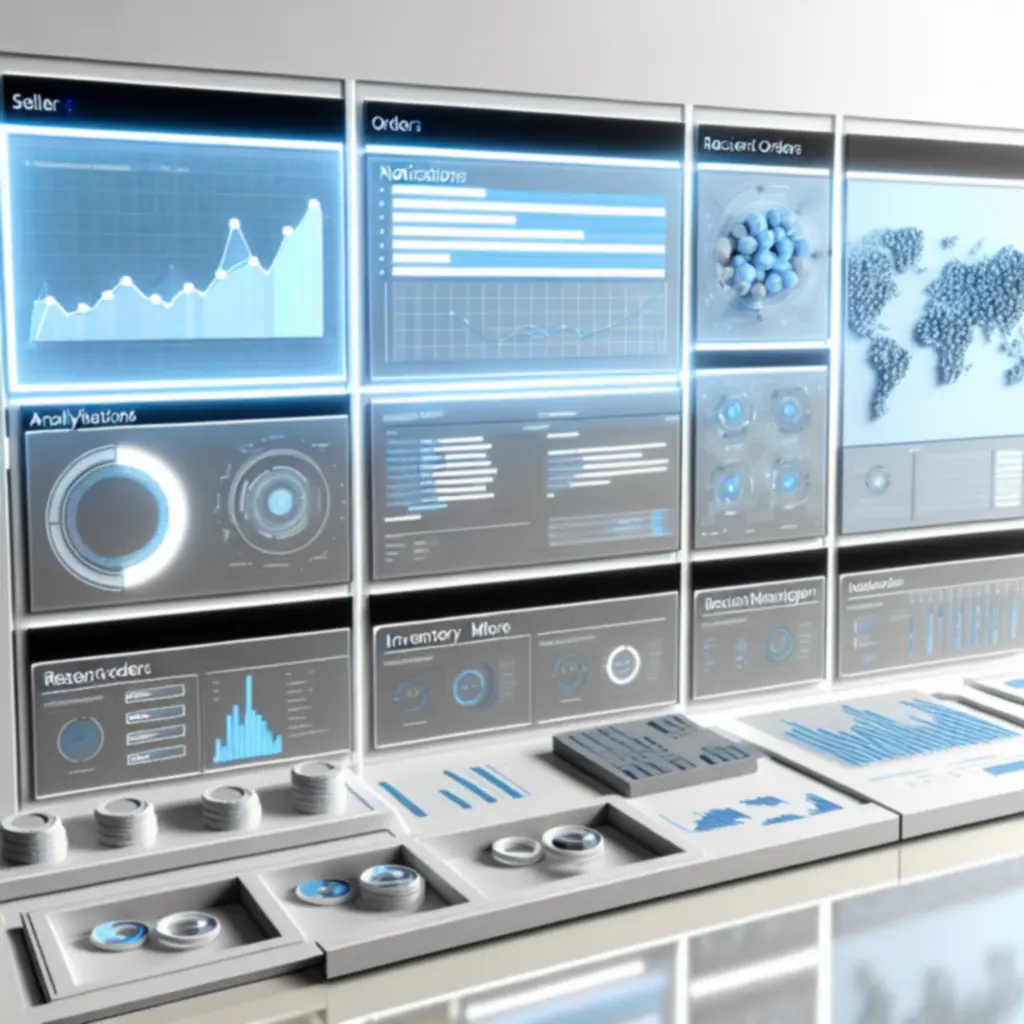 Zrzut ekranu przedstawiający panel sprzedawcy z podsumowaniem sprzedaży i statystykami